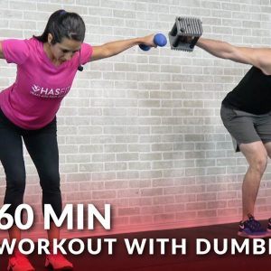 60 Min Workout with Dumbbells - Full Body Workout for Strength - Total Body Workout with Weights