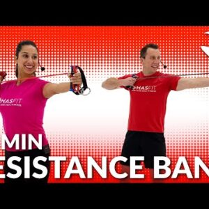 45 Minute Full Body Resistance Band Workout - Exercise Band Workouts for Women & Men