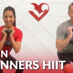 20 Min Beginners HIIT Workout with Dumbbells at Home - 20 Minute Low Impact Cardio No Jumping
