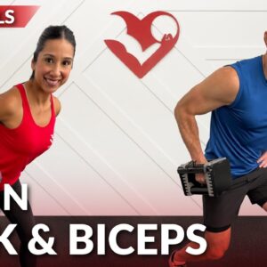 30 Min Home Back and Biceps Workout with Dumbbells for Women & Men - Full