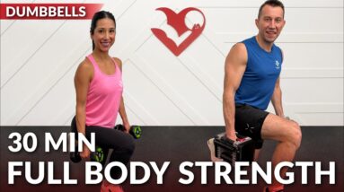 30 Minute Full Body Workout at Home Strength Training with Dumbbells - Dumbbell Resistance Training